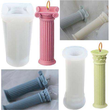 Stampi in silicone per candele 3D. Stampi per candele a forma di colonna romana per realizzare candele fai da te per cene nuziali e candele fatte a mano. Strumento fai da te per la produzione di sapon