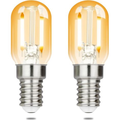GBLY 2er pack E14 LED Warmweiss Glühbirne - T22 Vintage LED Lampen 2W Retro Edison Sockel Birne 2700K Warmweiß Leuchtmittel Energiesparlampe E14-Fassung Kühlschranklampe Nicht Dimmbar Light Bulb