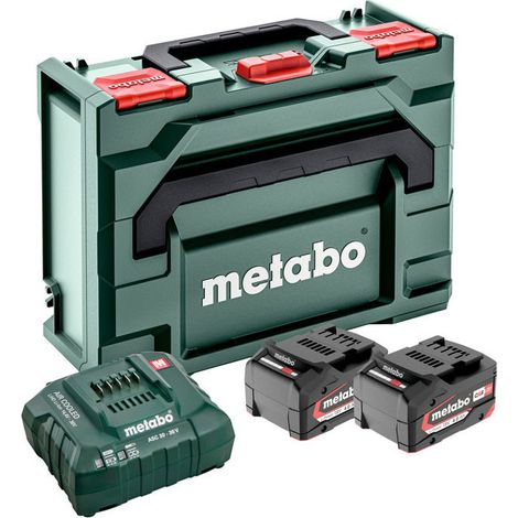 Metabo – Pack énergie 18V Li-Power avec 2 batteries 4,0Ah et chargeur ASC 55 – Technologie Li-Power – SKU 685064000