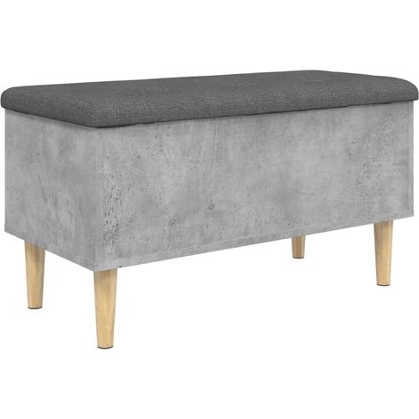 Panca contenitore con cuscino seduta 82 x 42 x 46 cm pannelli in MDF, colore grigio cemento DEC024768