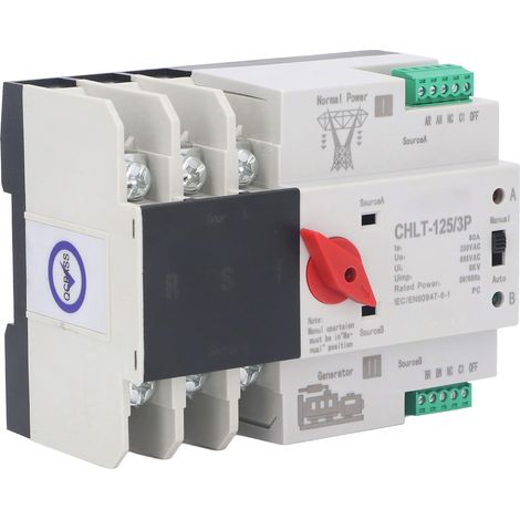 Automatischer 3P 80A 230V Umschalter, unterbrechungsfreier AC-AC-Schalter, feuerfester elektrischer Wahlschalter für die Installation. (1/5)