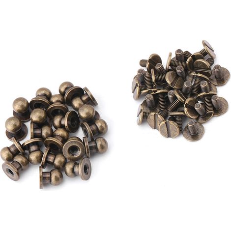 20 Stück Rundkopf-Nagelnietknöpfe aus massivem Kupfer für DIY-Lederzubehör (86 mm Bronze) (1/5)