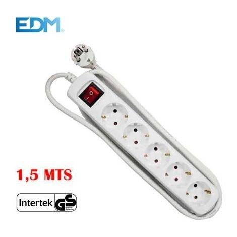 PROLONGADOR SCHUKO 5 TOMAS 31.5 1.5 M. C/INTERRUPTOR