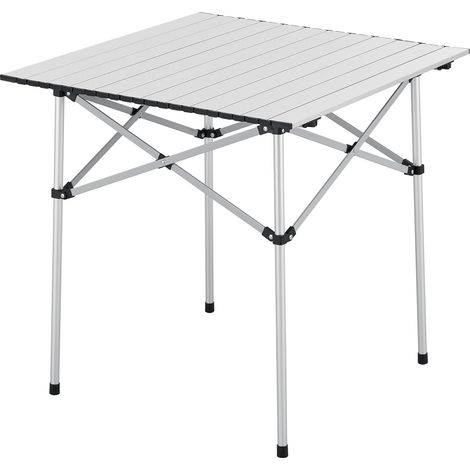 Tavolo da campeggio pieghevole 70 x 70 x 70 cm argento 030010996
