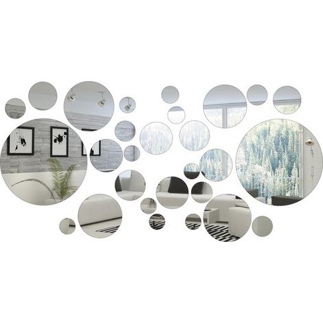 Stickers muraux miroir 3D, motifs géométriques en losanges en verre acrylique, miroirs amovibles, motif feuille, stickers de plafond, fresques murales pour (1/5)