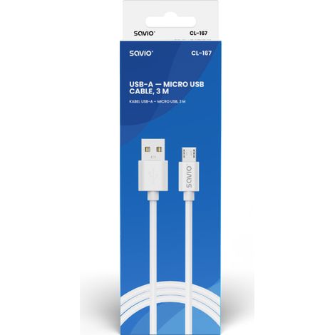 CABLE USB-A A MICRO-USB SAVIO CL-167 (1/4)