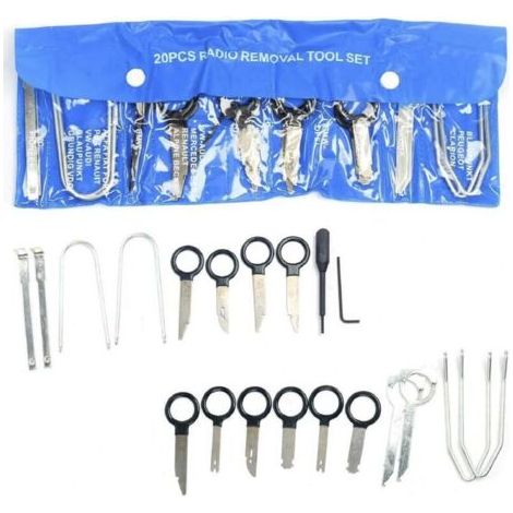 Pair Lntyq 20 pièces Outils de démontage d'autoradio Universel Kit démontage Autoradio pour Mercedes-Benz BMW VW Audi