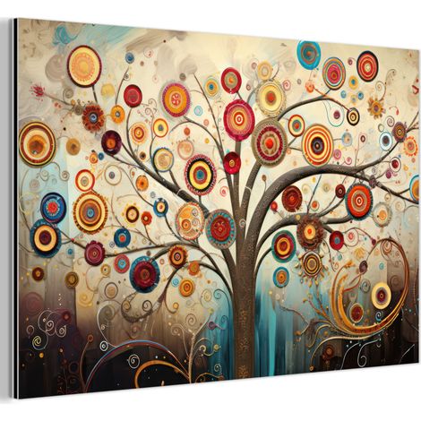 TABLEAU EN MÉTAL Arbre - Arbre de vie - Couleur Décoration Salon 90x60 (1/5)