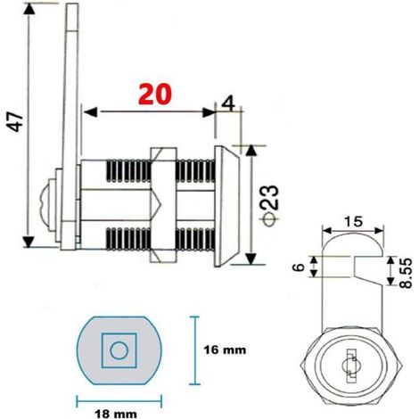 Serrure Boîte Aux Lettres - Alliage De Zinc - Finition Nickel - Résistante À La Corrosion - 1 Pièce (1/4)