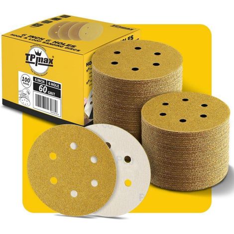 Schleifscheiben 150mm 6 Loch 60 Körnung Klett Rund 100 P 60 - 100 Pack (1/5)