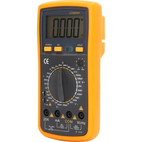 Digitales Multimeter Voltmeter 4,5-stellig, hochauflösendes hintergrundbeleuchtetes LCD-Display, doppelter Schutz, Ausführung mit Ständer, elektrisches Testgerät für Labore und Werkstätten. (1/5)