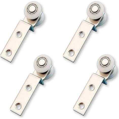 Roulettes porte coulissante 20 mm en alliage argenté, lot de quatre roulettes pour rail de porte et support coulissant, quincaillerie du meuble pour abri jardin et pergola (1/5)