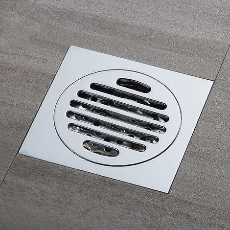 Siphon de sol carré en laiton 100x100 mm, pour cuisine, salle de bain, douche, usage humide et sec, protection contre les odeurs et les nuisibles (1/5)