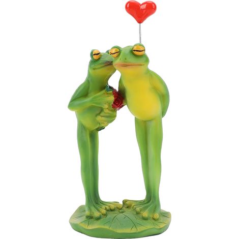statue jardin exterieur-Décor Figurines Frog Couple 3D en Résine – Ornement Bureau Maison pour Collection Déco Animal – Dimensions 7cm x 16cm (Un Paire) (1/5)