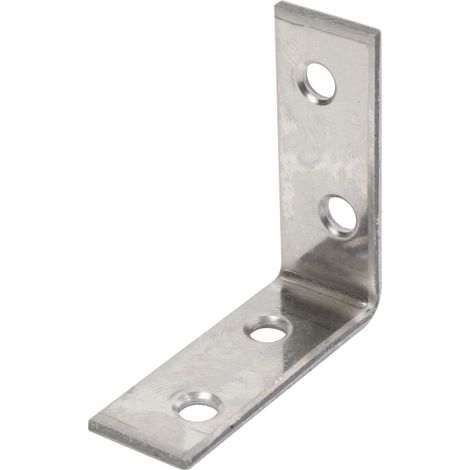 Alberts 851880 Équerre de chaise, acier inoxydable, 40 x 40 x 15 mm, Set de 50 pièces (1/2)