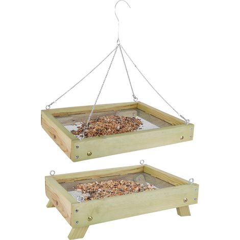 Mangeoire au sol pour oiseaux sauvages (1/3)