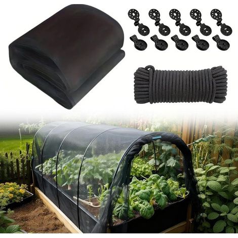 (Noir)2.4 x 6 M Filet Anti Insecte,Moustiquaire Exterieur Moustiquaire à Mailles Fines Filet de Protection pour Légumes Filet Anti Oiseaux Filet de Protection pour Plantes à Mailles Fines (1/5)