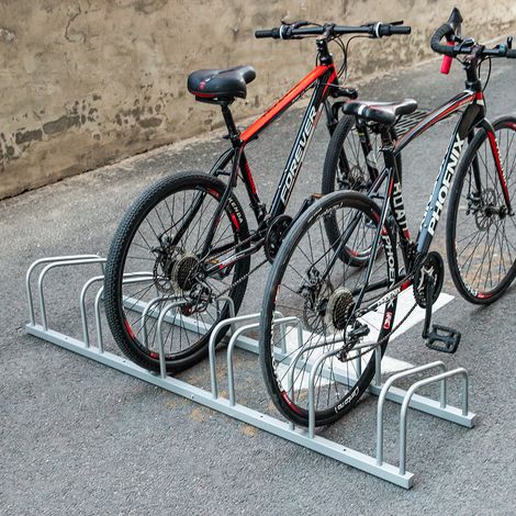Range-vélos pour 6 vélos – Installation murale ou au sol – Finition argentée