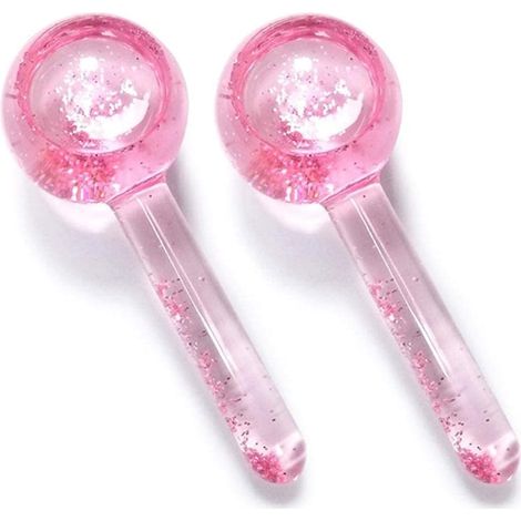 Balle de massage beauté hockey sur glace 2PCS (rose pailleté)