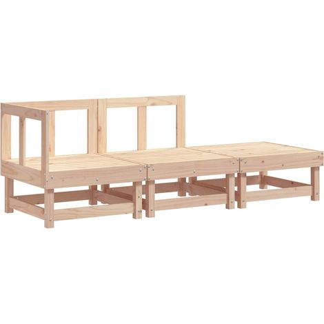 Maison Exclusive - Juego de muebles de jardín 3 piezas madera mac (1/5)
