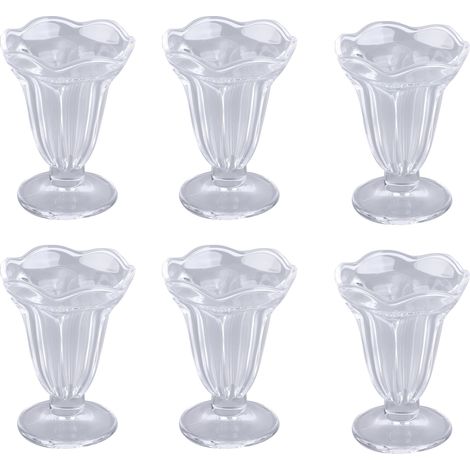 6-teiliges Set einzigartiger, kreativer Blumen-Eisbecher für Desserts, transparent, multifunktional (1/5)