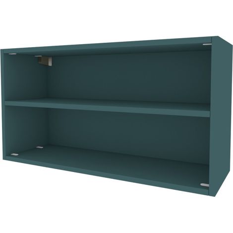 Libreria pensile moderna con schienale - Montaggio rapido Cabineo - Verde Petrolio