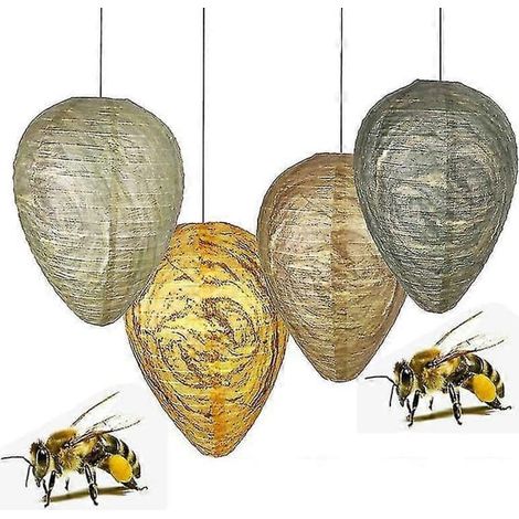 4 nids de guêpes artificiels imperméables à suspendre, répulsifs contre les frelons, en tissu non toxique - Yvan[D] (1/2)