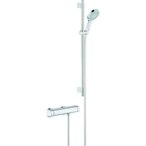 GROHE Grifo termostático de ducha Grohtherm 2000 344821 con juego de ducha Power&Soul cromado, 34482001