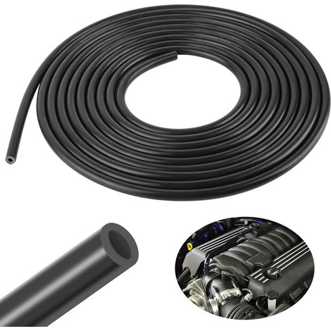 5 Metres Silicone Vacuum Hose, Black Depression Hose, High Temperature Silicone Hose, Air Hose for All Air, Water, Turbines (ID 4mm, OD 8mm) (1/5)