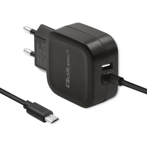 Caricabatterie da muro Qoltec 17W  5V  3,4A  USB + Micro USB (1/5)