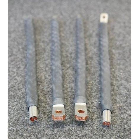 Jeu de 4 liaisons souples 125A L230mm cosse coudée 90° perçage Ø8 5mm Linergy