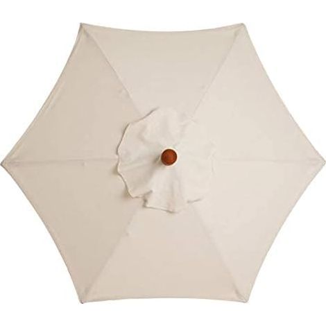 Funda de repuesto AIDUCHO para sombrilla de 6 varillas - 3M - Impermeable - Resistente a los rayos UV - Blanca