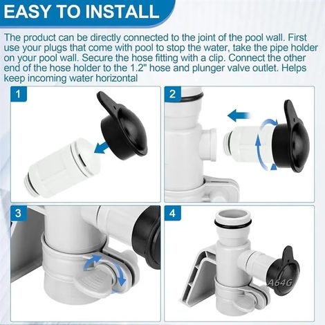 Accessoires de piscine (Photo couleur) Support de tuyau et vanne de jet d'air 637R 12363, compatible avec l'entrée de la vanne de jet d'air de rechange Intex C1000 Krystal Clear (1/5)