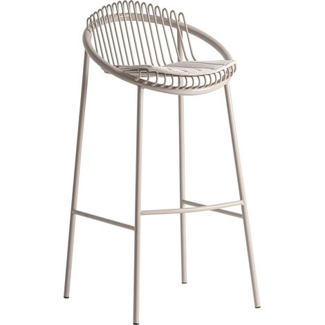 Tabouret de bar contemporain en fer gris - gris (1/5)