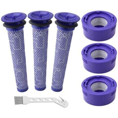 Filtros de repuesto para aspiradoras Dyson V7, V8 Animal Absolute y Motorhead, incluyendo 3 postfiltros HEPA y 3 prefiltros, reemplaza las piezas 965661-01 y 967478-01 - Crezuo (1/4)