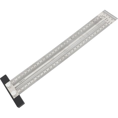 Squadra a T in acciaio inox ultra precisa per marcare e tracciare il legno. Strumento di misurazione di alta precisione da 300 mm per falegnami. (1/5)
