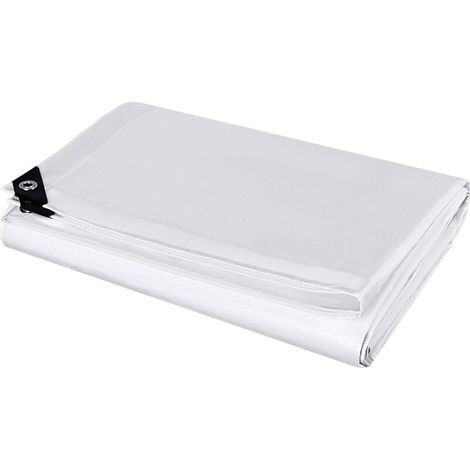 Telo protettivo in polietilene 3x6m 280g/m², telo impermeabile ultra resistente e durevole, rivestito su entrambi i lati con occhielli in alluminio, copertura impermeabile per giardino, bianco (1/4)