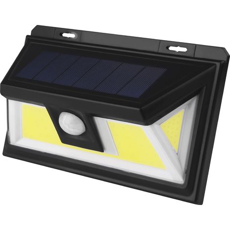Aplique LED Solar COB con Sensor Negro 7W Fría Matel (1/2)