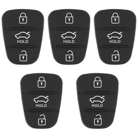 Set of 5 replacement rubber covers for 3 button remote control, compatible with Hyundai and Kia (with letters). (1/3)