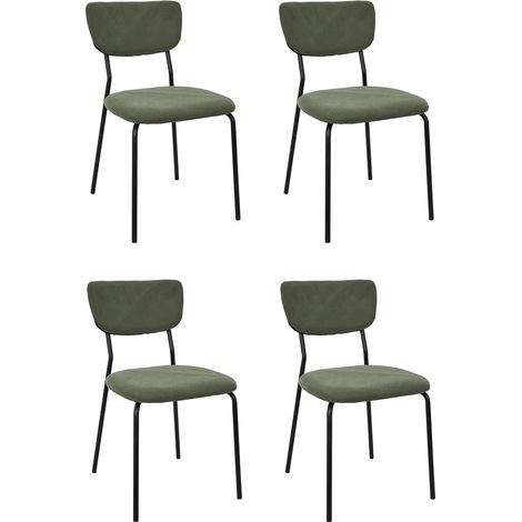 Lot de 4 Chaises Côtelées "Jules" 78cm Vert (1/5)