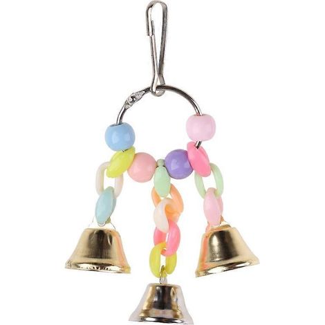 Jouet pour oiseau coloré avec cloche, perroquet calopsitte, inséparable, petite cage style 1