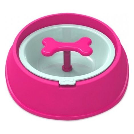 060360 Gamelle original pour chiens chats anti-asphyxie, meilleur digestion 20cm  Couleur: Rose