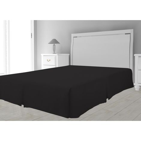 Soleil D Ocre – Cache sommier microfibre 180x200 cm noir – 100% polyester – Repassage inutile – Hauteur volant 30 cm