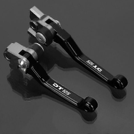 Leviers de frein et d'embrayage pivotants uniques, compatibles avec Yamaha DT125 (1987-2005, 2003, 2004), en aluminium usiné CNC, pour motos tout-terrain, pit bikes et motocross. (1/5)