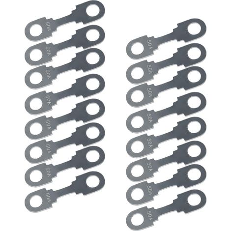 16 x Auto-Flachsicherungsstreifen, Sicherungen für Autosicherungen, 30 A, 40 A, 50 A, 60 A, 70 A, 80 A, 100 A, 110 A, 125 A, 150 A, 200 A, für Auto/LKW/Wohnmobil/Truck/Motorrad (50 A)