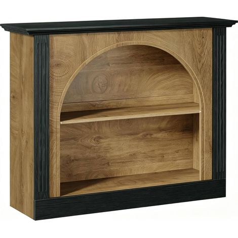 Console de style mid-century modern avec rangement, table d'entrée polyvalente 110 x 30 cm, coloris brun-noir (1/5)