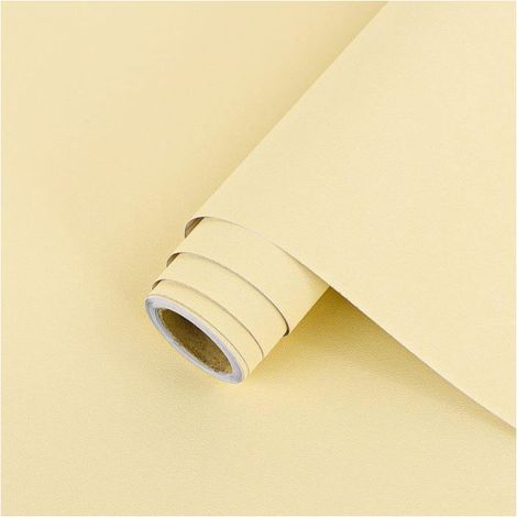 Papier peint autocollant - 60 x 300 cm - Jaune - Mat - Imperméable - Convient pour les placards et les revêtements muraux (1/5)
