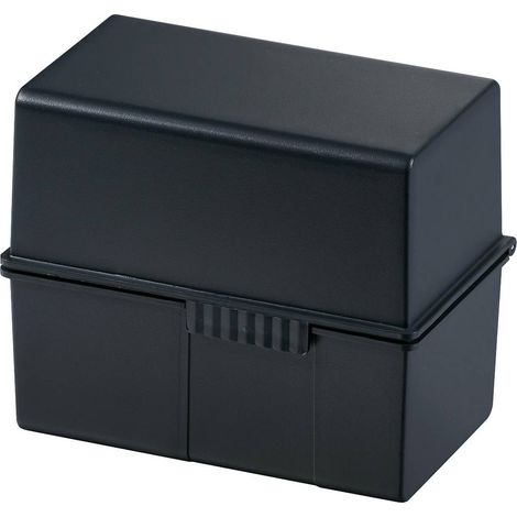 HAN 977-13 Schedario Nero Numero max. di schede: 300 Schede DIN A7 orizzontale cerniera in acciaio, il coperchio può (1/3)