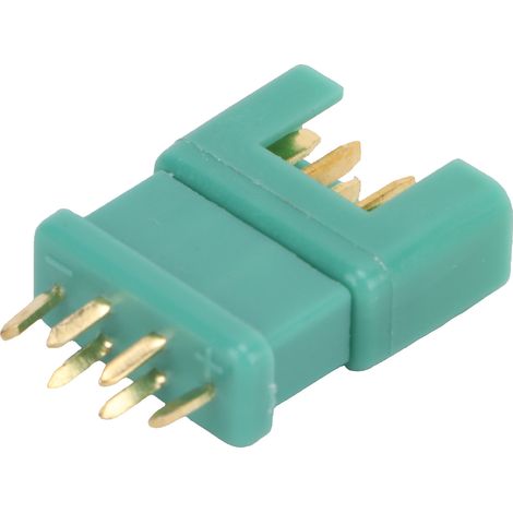 Batteriestecker Modell MPX, grün, sechseckig, 6-polig, 10 Stück, Stecker aus vergoldetem Kupfer mit Nylon-Ummantelung, Referenz 13.030/13.031 (1/5)