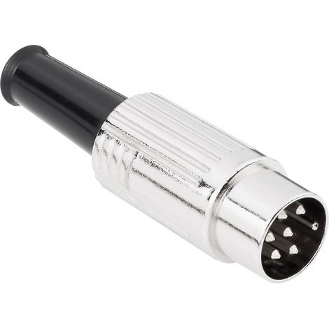 TRU COMPONENTS 1578944 Connettore circolare DIN Spina dritta Numero Poli (num): 6 Argento 1 pz. (1/2)